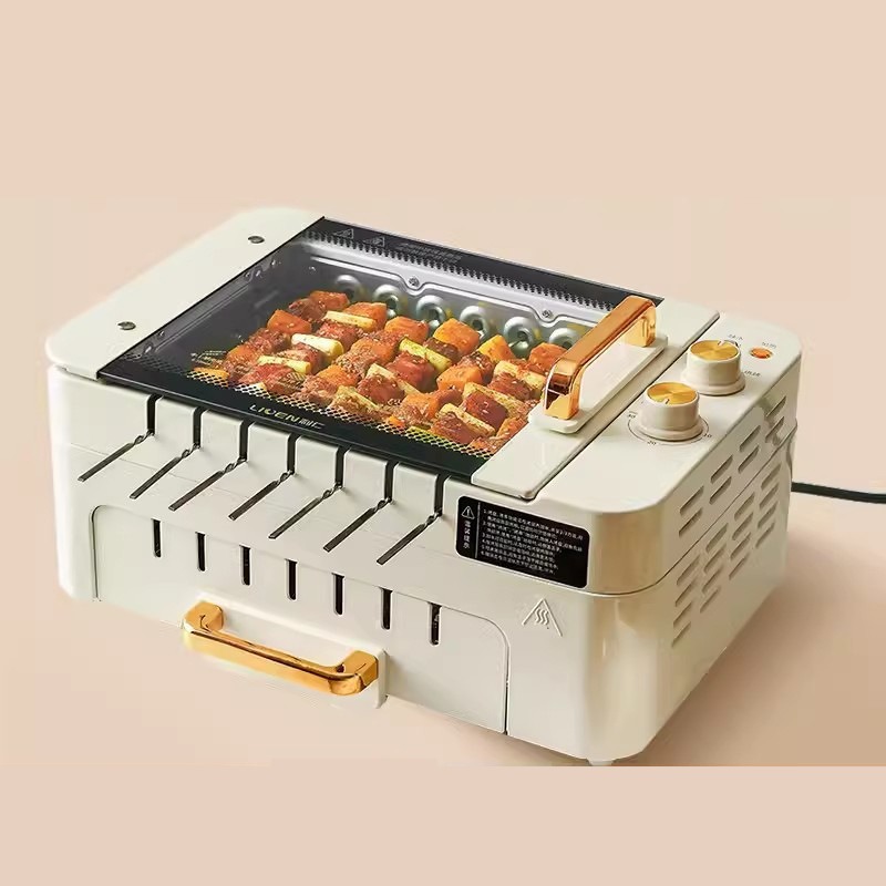 เตาย่างบาร์บีคิวไฟฟ้าแบบพกพาหมุนอัตโนมัติ