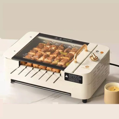 เตาย่างบาร์บีคิวไฟฟ้าแบบพกพาหมุนอัตโนมัติ