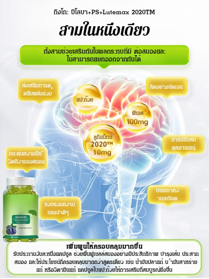 【เคล็ดลับเพิ่มความจำ】อาหารเสริมกัมมี่ใบแปะก๊วยขายดี