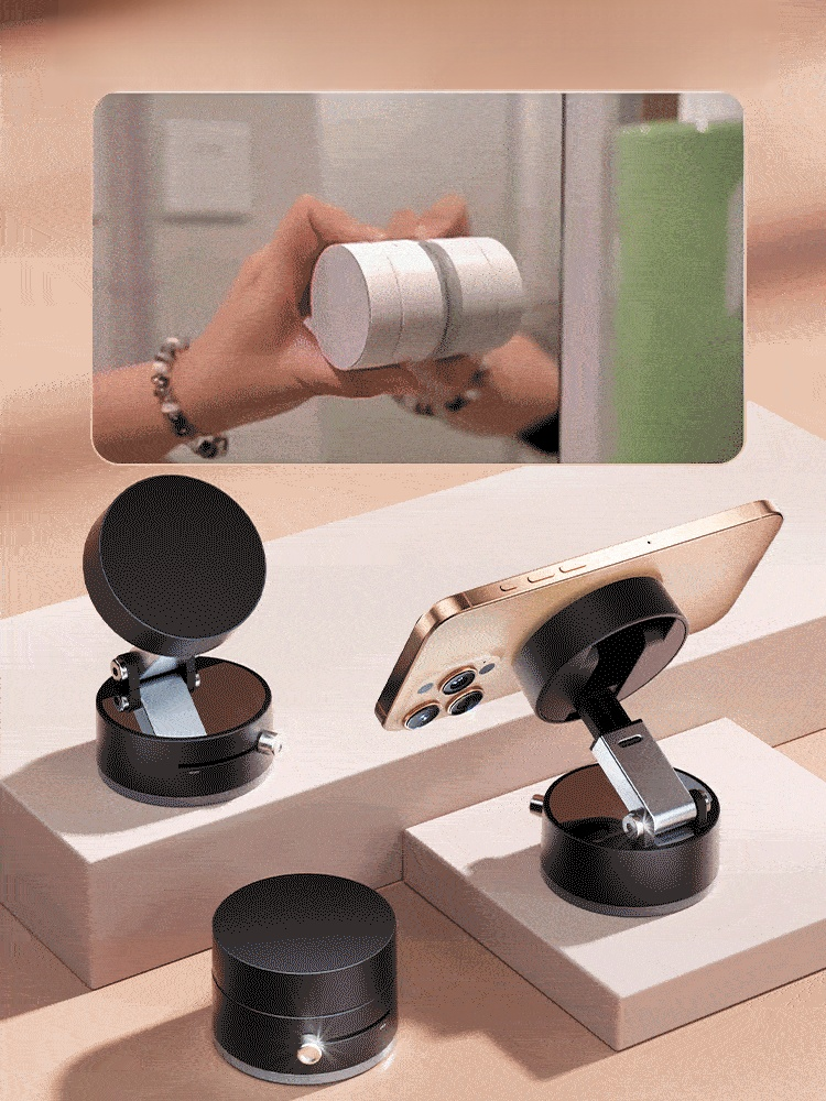 【เขย่าแรงก็ไม่หลุด】ที่วางโทรศัพท์แบบดูดสองด้านด้วยแม่เหล็กและถ้วยดูด