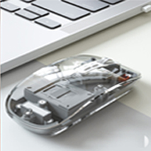 เมาส์แบบใสไร้สายแบบแม่เหล็ก