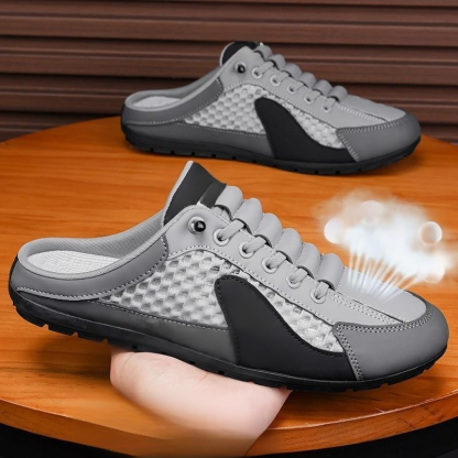 รองเท้าผ้าใบแบบสลิปออน เปิดส้น