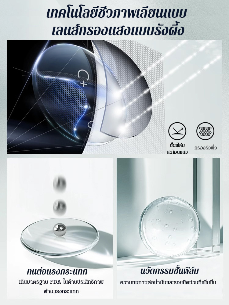 แว่นตากรองแสงสีฟ้าสำหรับสายตายาว ดีไซน์บางเฉียบ