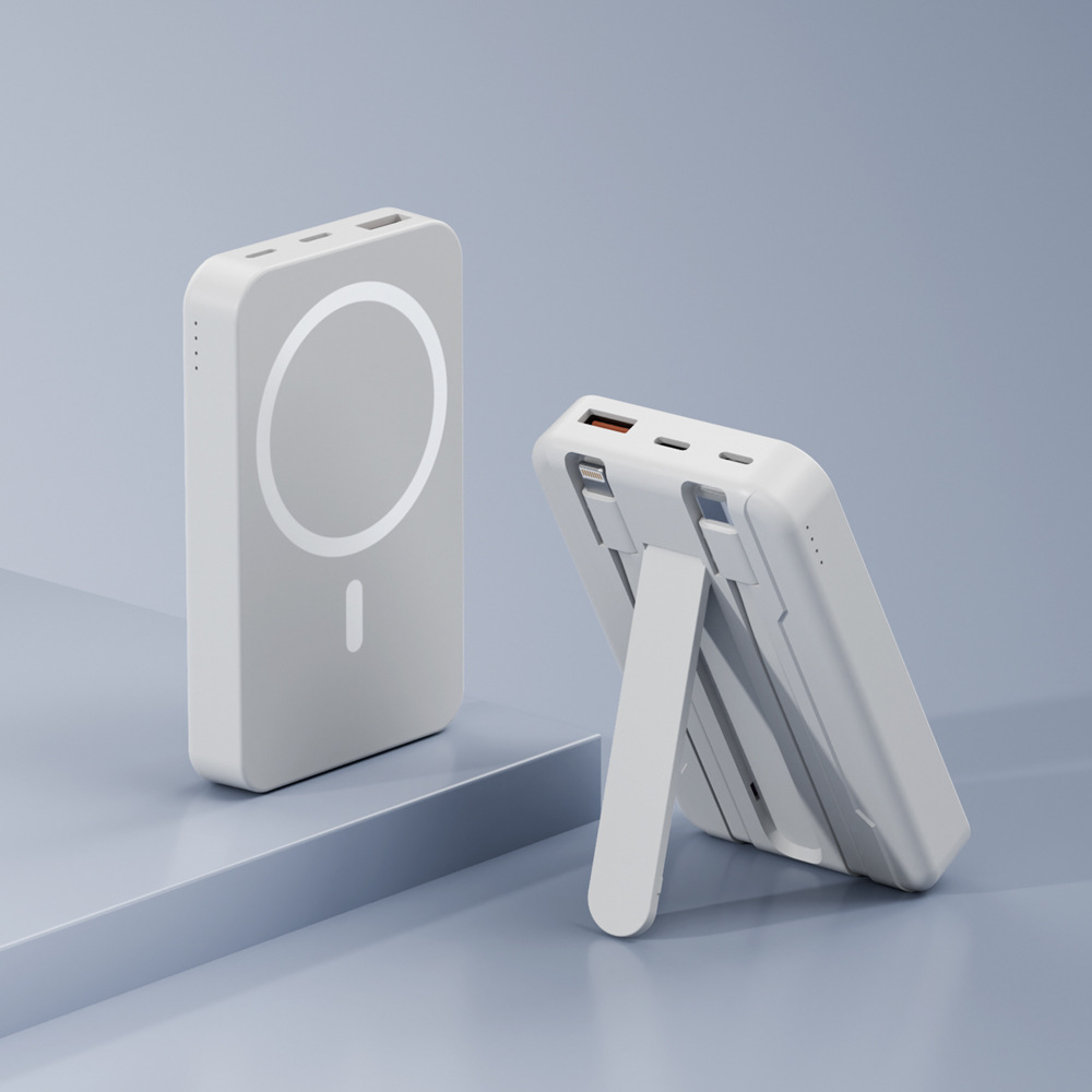 ที่ชาร์จไร้สายแบบแม่เหล็กพร้อมขาตั้งและสายชาร์จในตัว