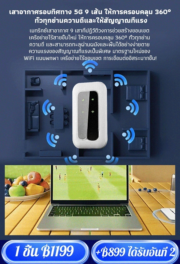 【ใช้งานฟรีตลอดชีพ】พ็อกเก็ตไวไฟ รองรับทุกเครือข่าย