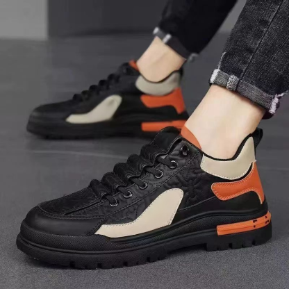 รองเท้าวิ่งกีฬาผู้ชาย รองเท้าบูท มาร์ติน หนังกันลื่นระบายอากาศได้ดีและทนต่อการสึกหรอ