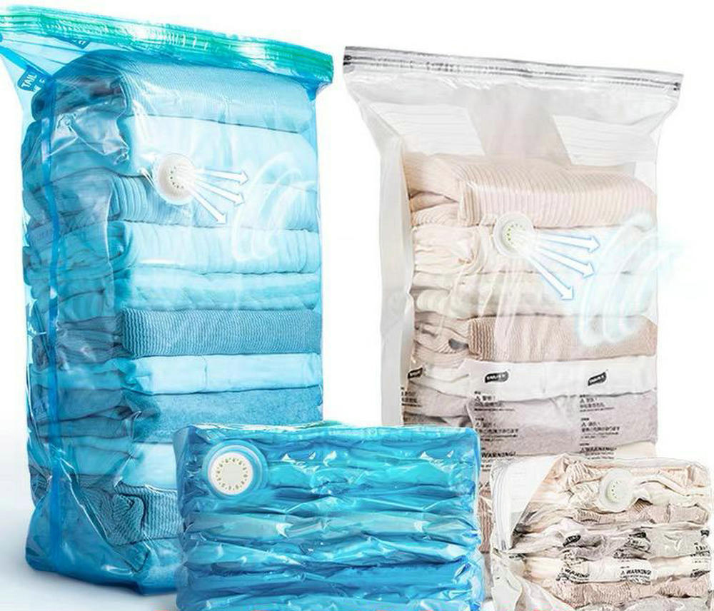 [ไล่อากาศออกใน 8 วินาที] ถุงสุญญากาศ ไม่ต้องใช้ที่สูบ ขนาดใหญ่พิเศษ