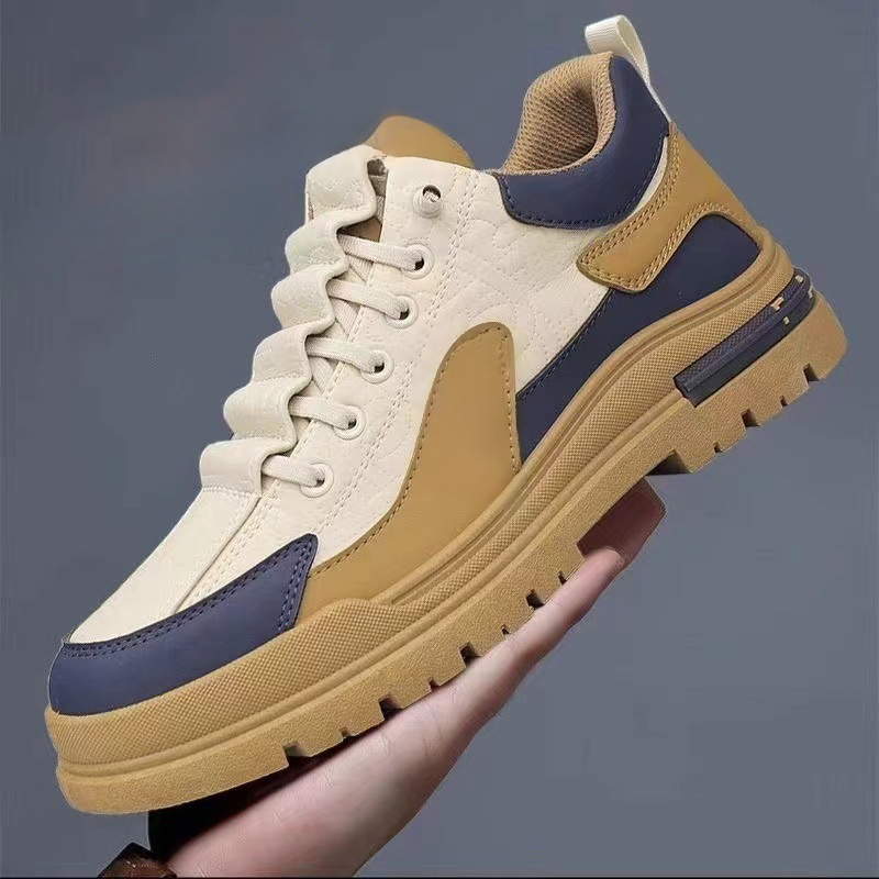 รองเท้าวิ่งกีฬาผู้ชาย รองเท้าบูท มาร์ติน หนังกันลื่นระบายอากาศได้ดีและทนต่อการสึกหรอ