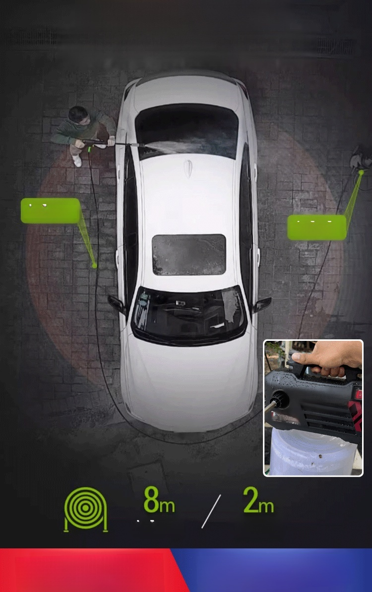 เครื่องฉีดน้ำล้างรถแรงดันสูงใช้ในบ้าน 