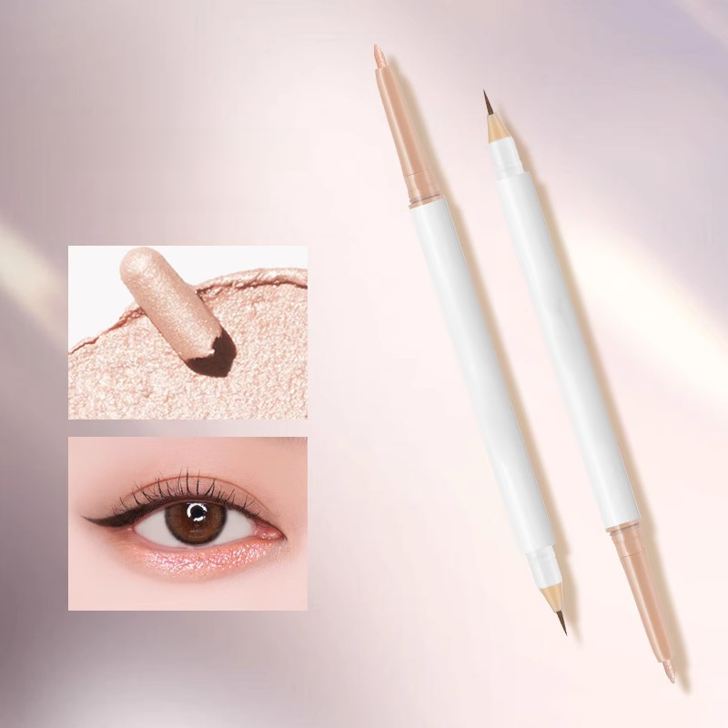 【ตาโตอ่อนหวาน】 ปากกาดอลลี่อาย ไฮไลท์สองหัวกันน้ำแบบ 2 อิน 1  