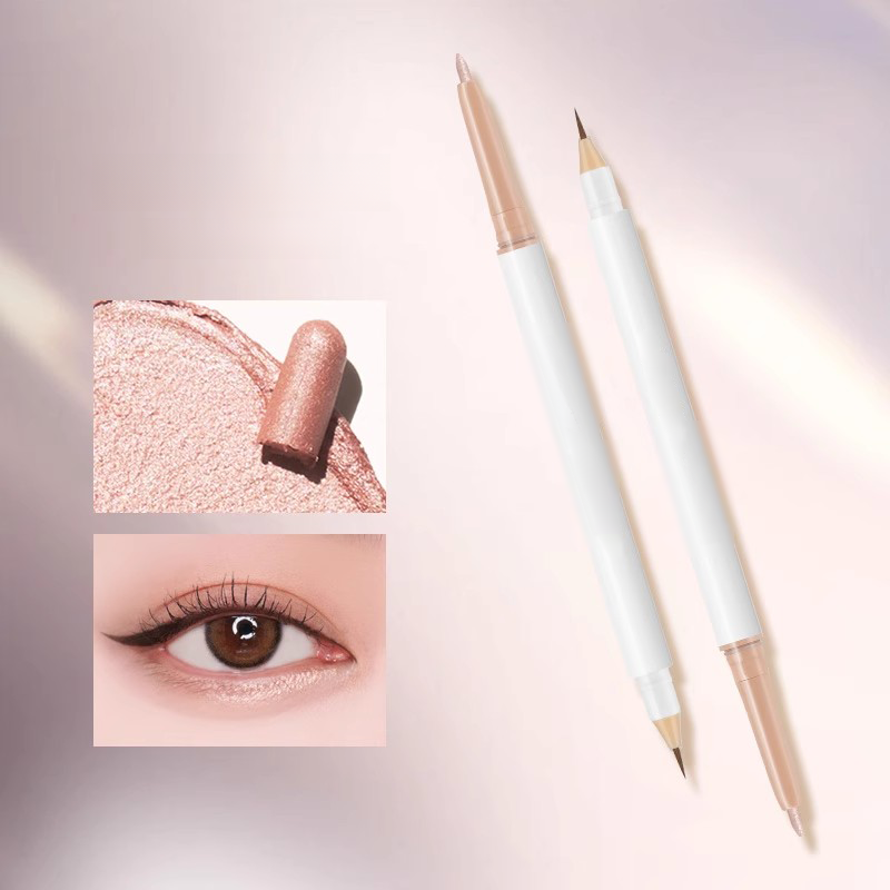 【ตาโตอ่อนหวาน】 ปากกาดอลลี่อาย ไฮไลท์สองหัวกันน้ำแบบ 2 อิน 1  