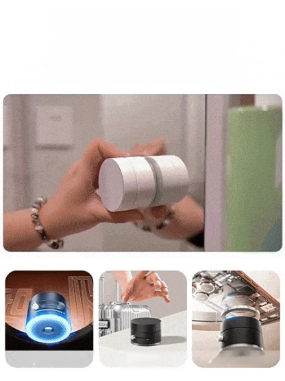 【เขย่าแรงก็ไม่หลุด】ที่วางโทรศัพท์แบบดูดสองด้านด้วยแม่เหล็กและถ้วยดูด