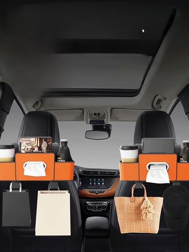 【ประหยัดพื้นที่มากขึ้น】กล่องเก็บของอเนกประสงค์ แขวนด้านหลังเบาะรถยนต์