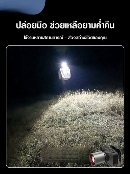 【ดวงตาแห่งรัตติกาล】ไฟฉายคาดหัวเลเซอร์สีขาวปรับซูมแบบยืดไสลด์