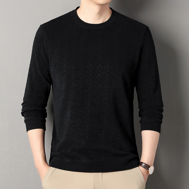 เสื้อทอแจ็คการ์ดลำลองระดับพรีเมี่ยมของผู้ชาย