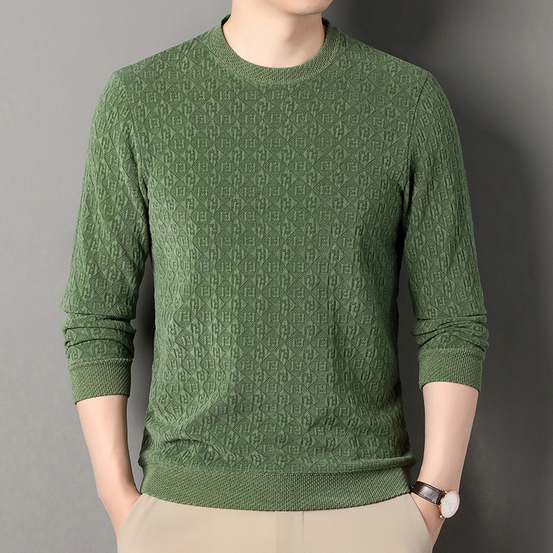 เสื้อทอแจ็คการ์ดลำลองระดับพรีเมี่ยมของผู้ชาย