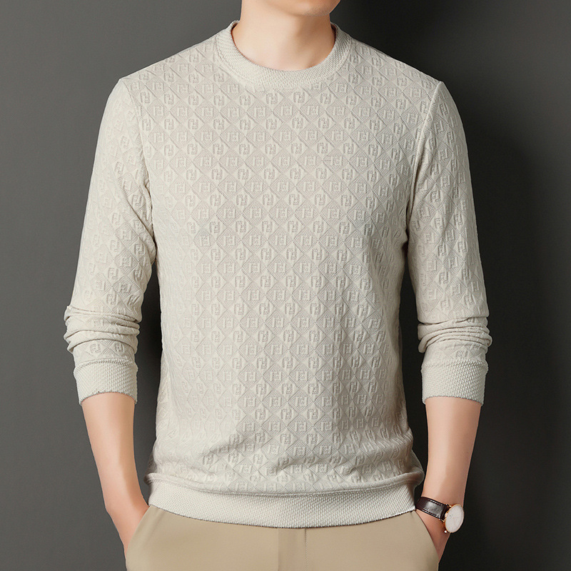 เสื้อทอแจ็คการ์ดลำลองระดับพรีเมี่ยมของผู้ชาย