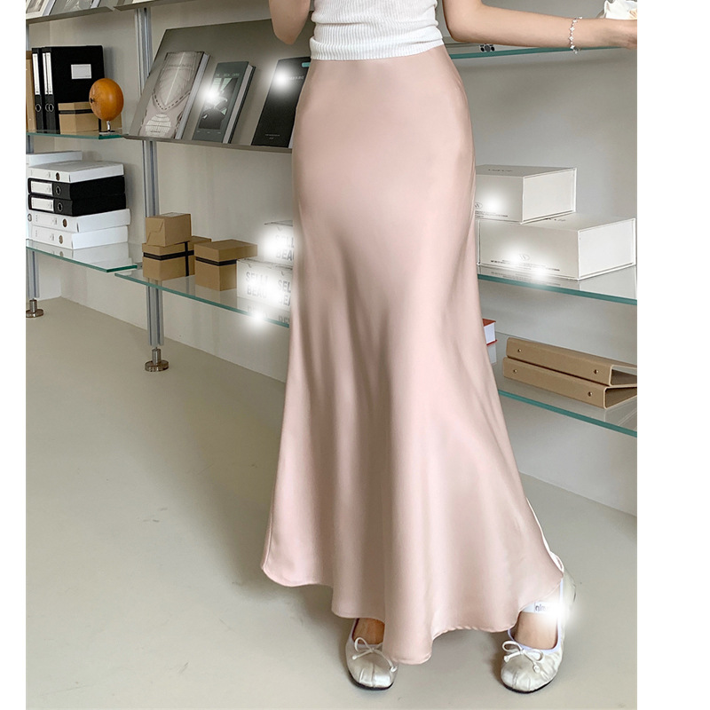 【เอวยางยืดเก็บพุง】กระโปรงเมอร์เมดบางเบาสไตล์ฝรั่งเศส