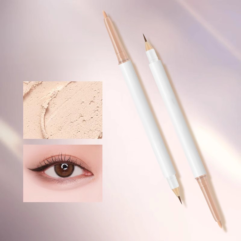 【ตาโตอ่อนหวาน】 ปากกาดอลลี่อาย ไฮไลท์สองหัวกันน้ำแบบ 2 อิน 1  