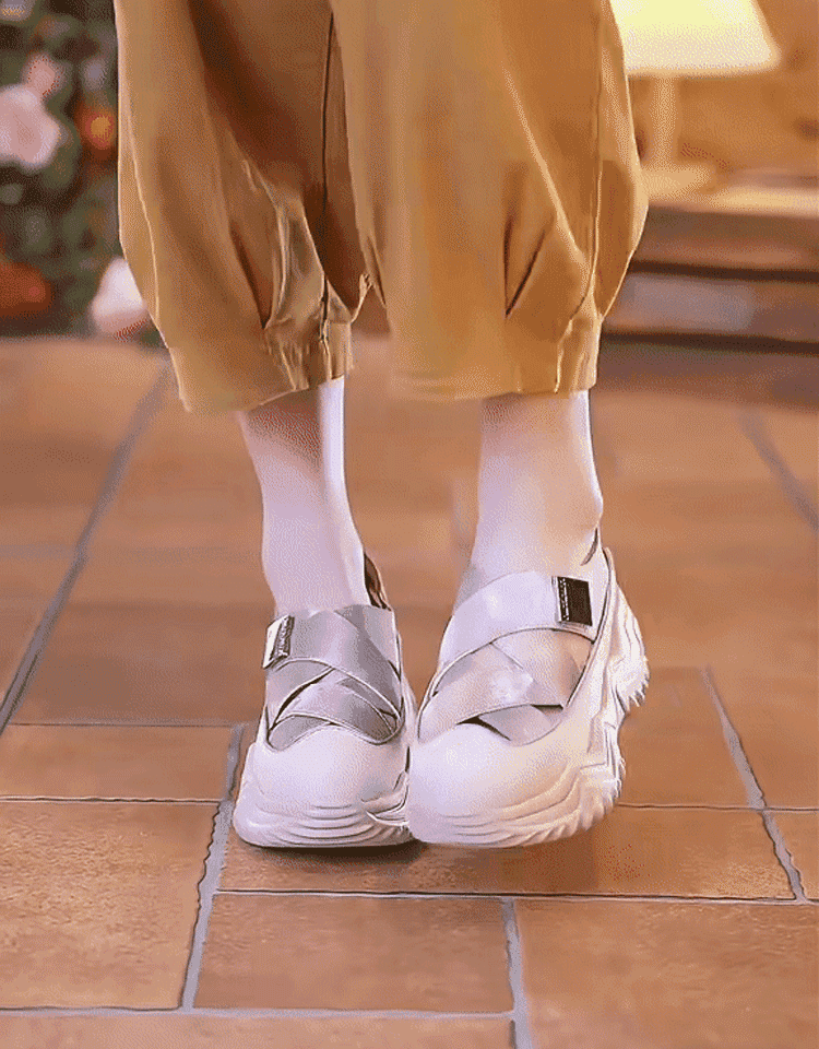 รองเท้าผู้หญิงแบบปิดหัว พื้นหนา แมตช์ง่าย