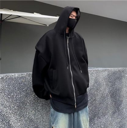 Zipper Hooded Sweatshirt