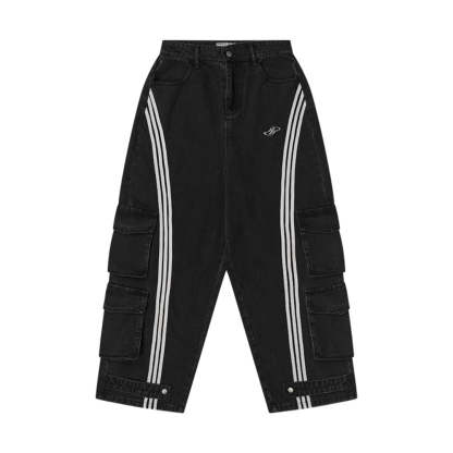 Functional Pockets Loose Jeans