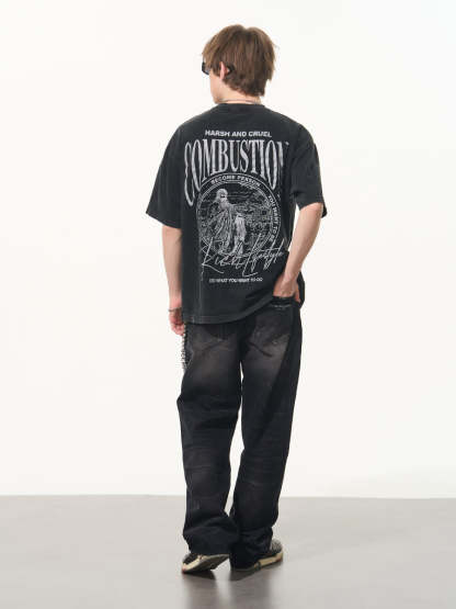 Combustion Washed Printed Tee