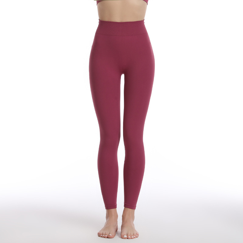 กางเกงโยคะเอวสูงยกสะโพกทรงพีช