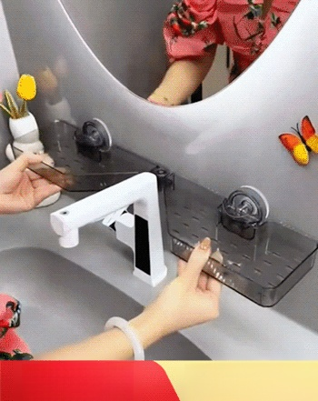 【สินค้าใหม่】ชั้นวางของอ่างล้างมือแบบถ้วยดูดสุญญากาศไม่ต้องเจาะ