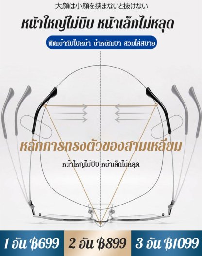 แว่นสายตายาวกรอบโลหะสี่เหลี่ยม ป้องกันแสงสีฟ้า รุ่นใหม่