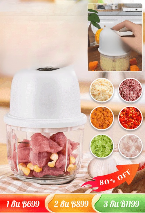 เครื่องบดกระเทียมไฟฟ้า【บดใน 5 วินาที】