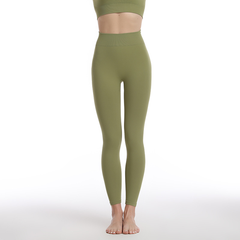 กางเกงโยคะเอวสูงยกสะโพกทรงพีช