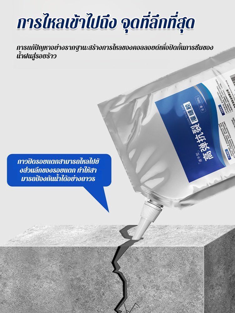 [แห้งเร็วใน 10 วินาที] กาวยาแนวซ่อมแซมรอยแตกร้าวของพื้นหลังคา