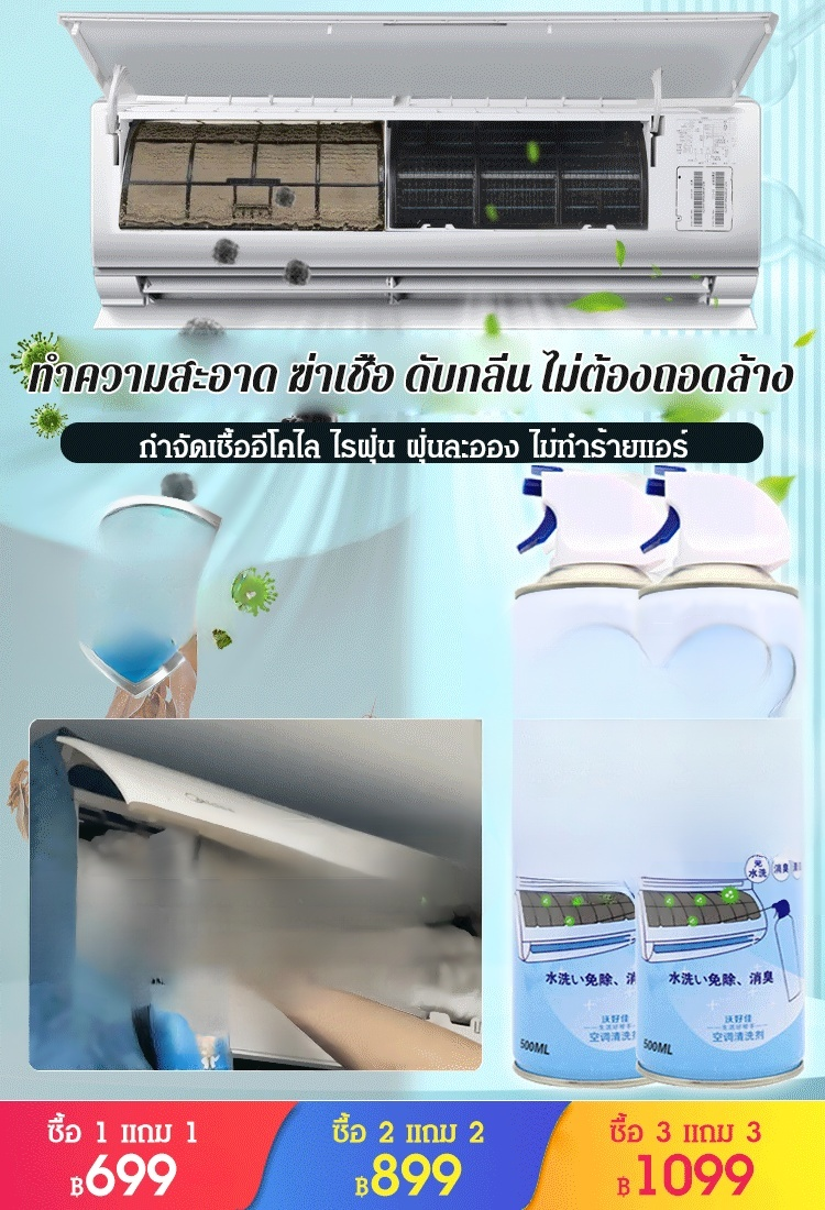 น้ำยาล้างแอร์ แบบไม่ต้องถอดออก