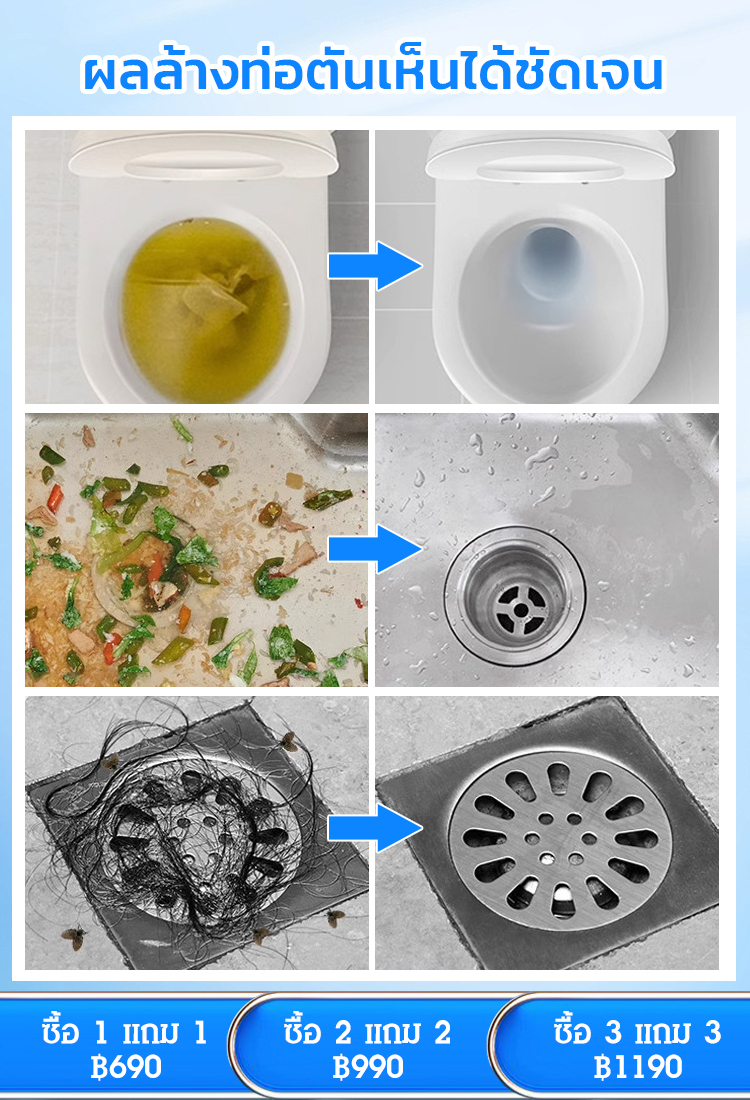 【ไร้อุปสรรค】น้ำยาล้างท่ออุดตัน