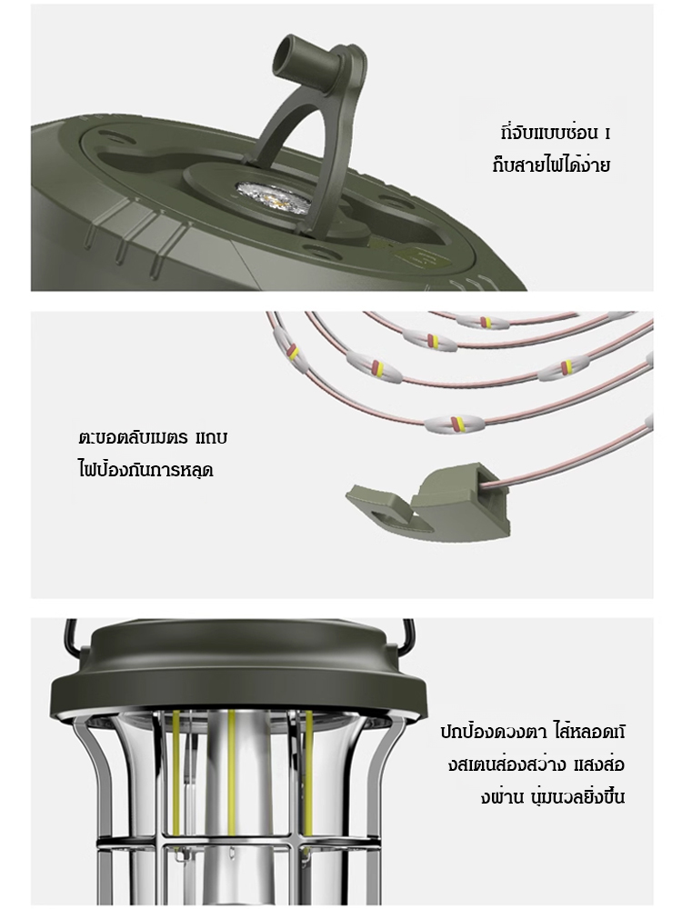 [อายุการใช้งานแบตเตอรี่ยาวนานเป็นพิเศษ 48 ชั่วโมง]ไฟแคมป์ไฟหลากสีอเนกประสงค์