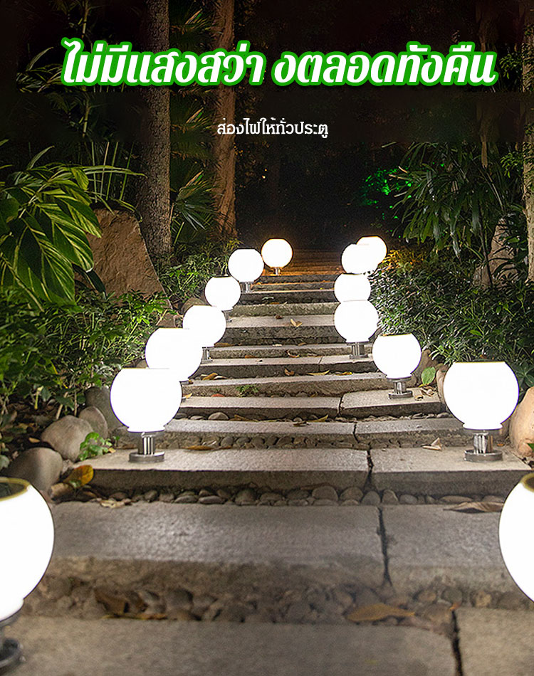 【ค่าไฟฟ้า 0 เป็นเวลาหนึ่งปี】โคมไฟติดด้านบนเสาพลังงานแสงอาทิตย์