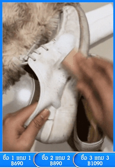 [ขจัดคราบปนเปื้อนแรง]  โฟมทําความสะอาดรองเท้าสีขาว