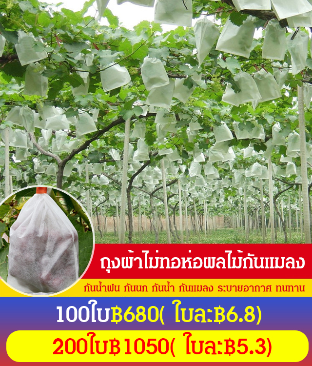 ถุงผ้าไม่ทอห่อผลไม้ กันแมลงกันนกกันน้ำ