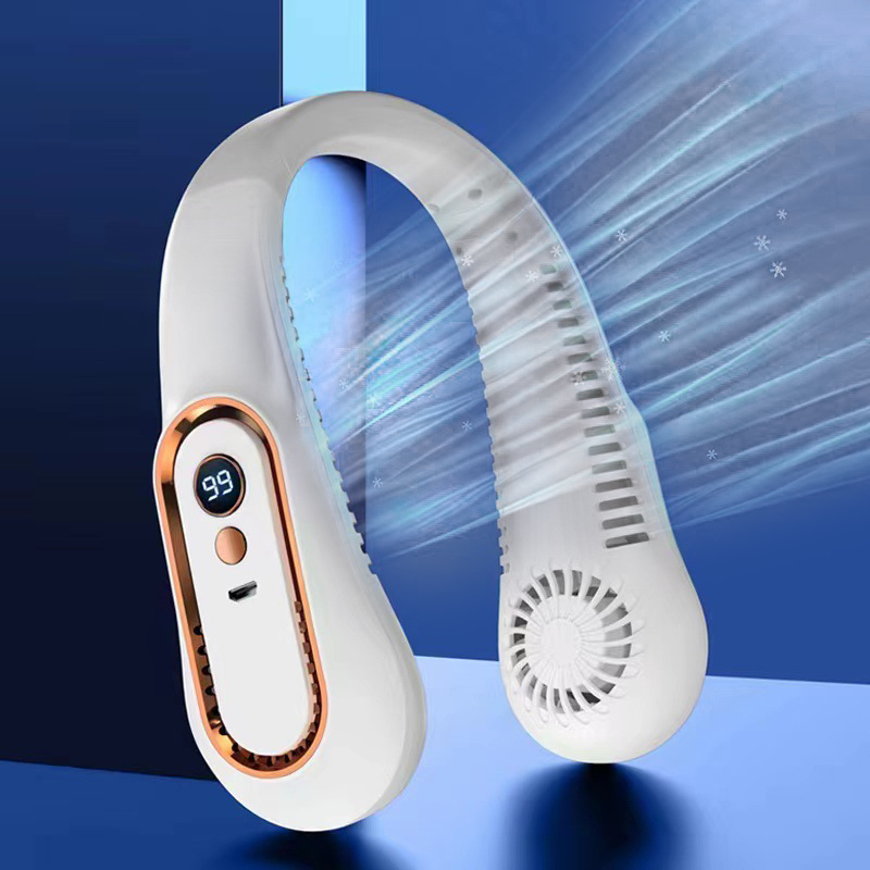 【首掛け扇風機】静音、USB充電、首掛け、ひんやり、大風量