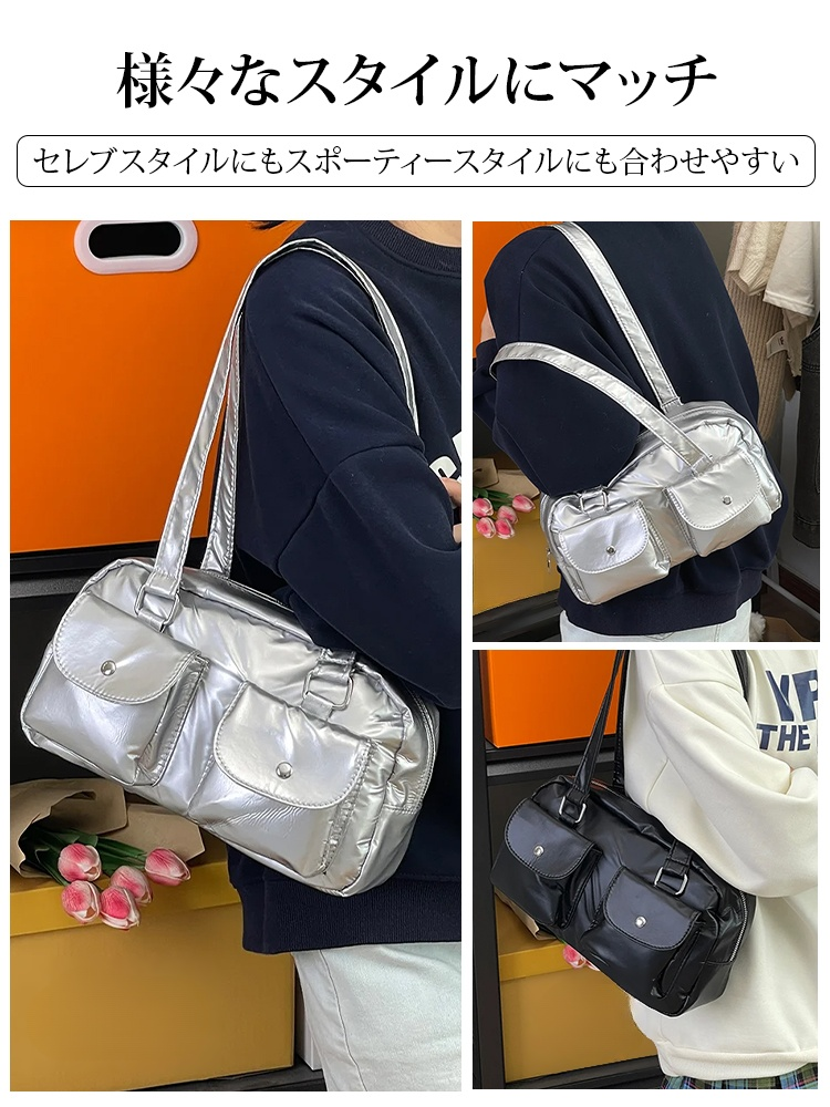 多ポケットデザインボストンバッグ