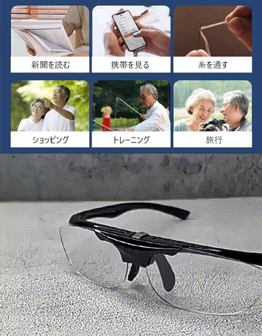 レンズ180°回転ブルーライトカット老眼鏡