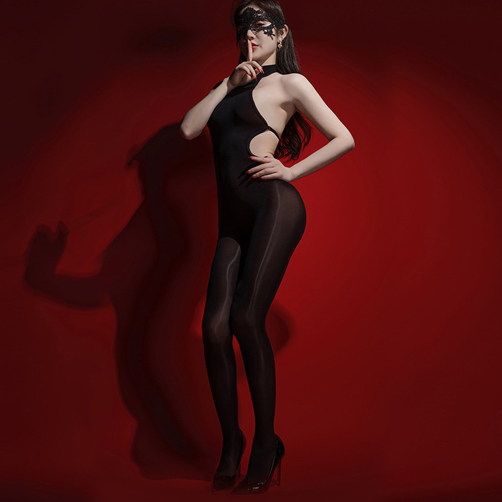 6D Super Shiny Horse Oil Stockings Backless Bodysuit