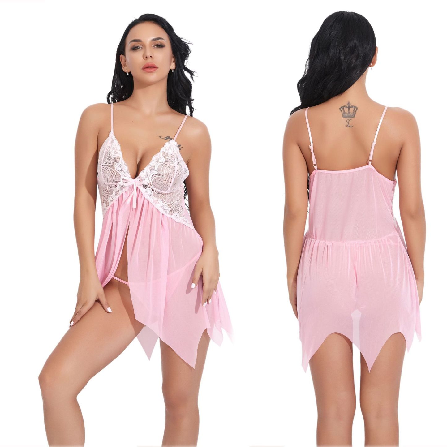 Mesh suspenders multi-color pajamas