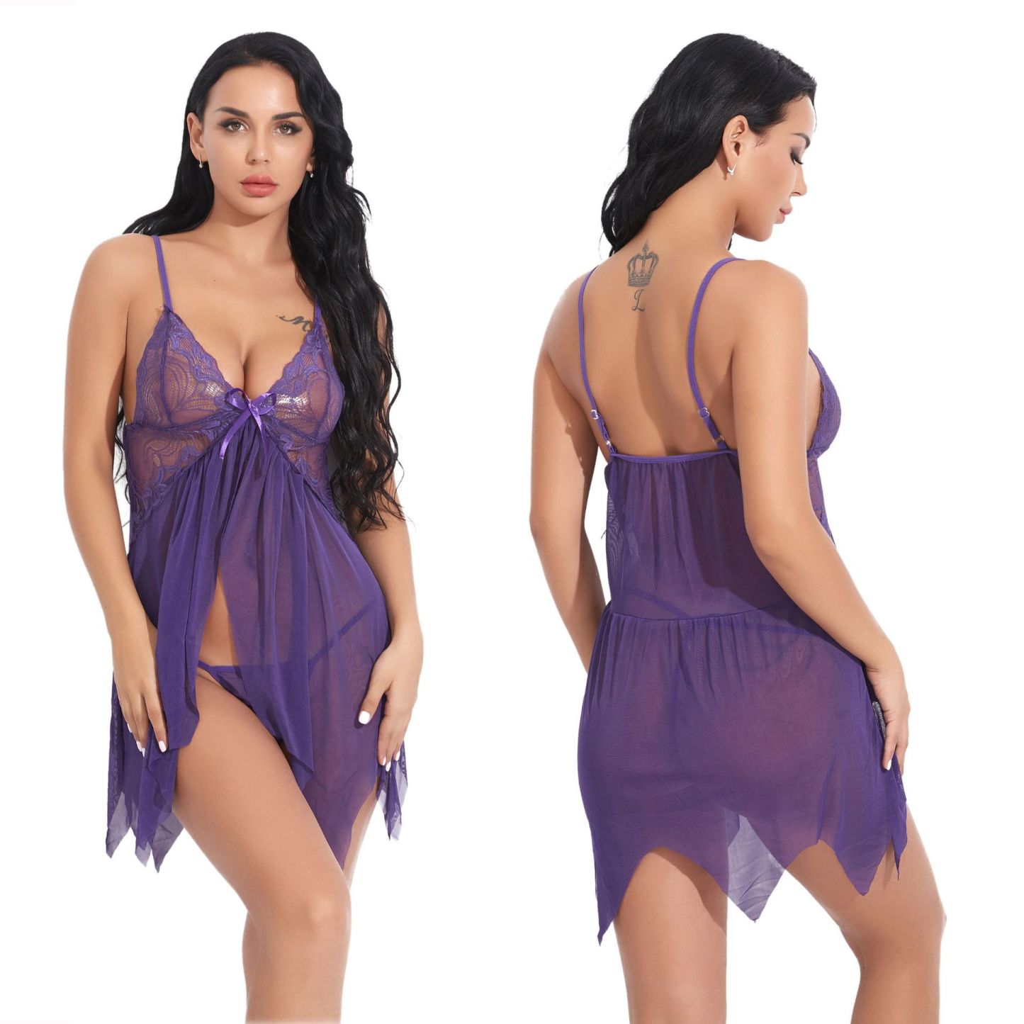 Mesh suspenders multi-color pajamas