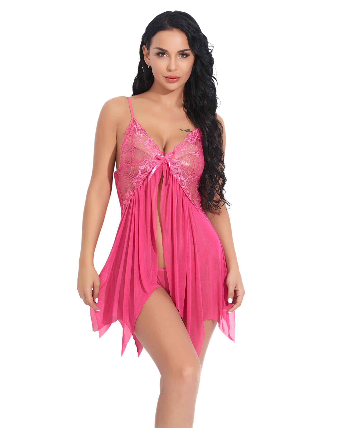 Mesh suspenders multi-color pajamas