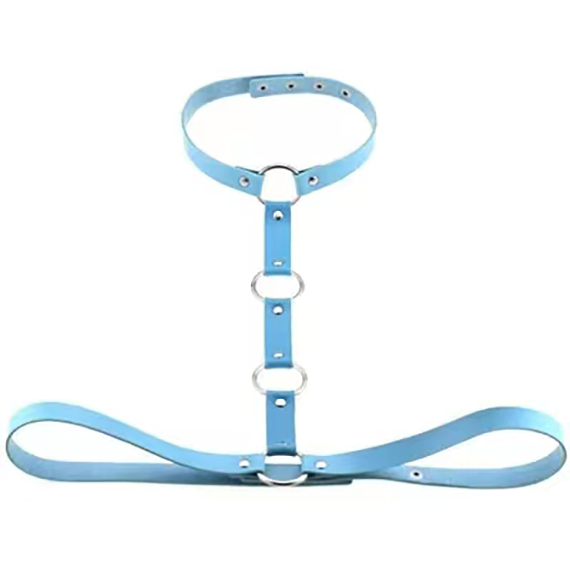 [Copy]Leather bondage belt collar leash