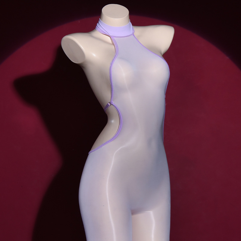6D Super Shiny Horse Oil Stockings Backless Bodysuit