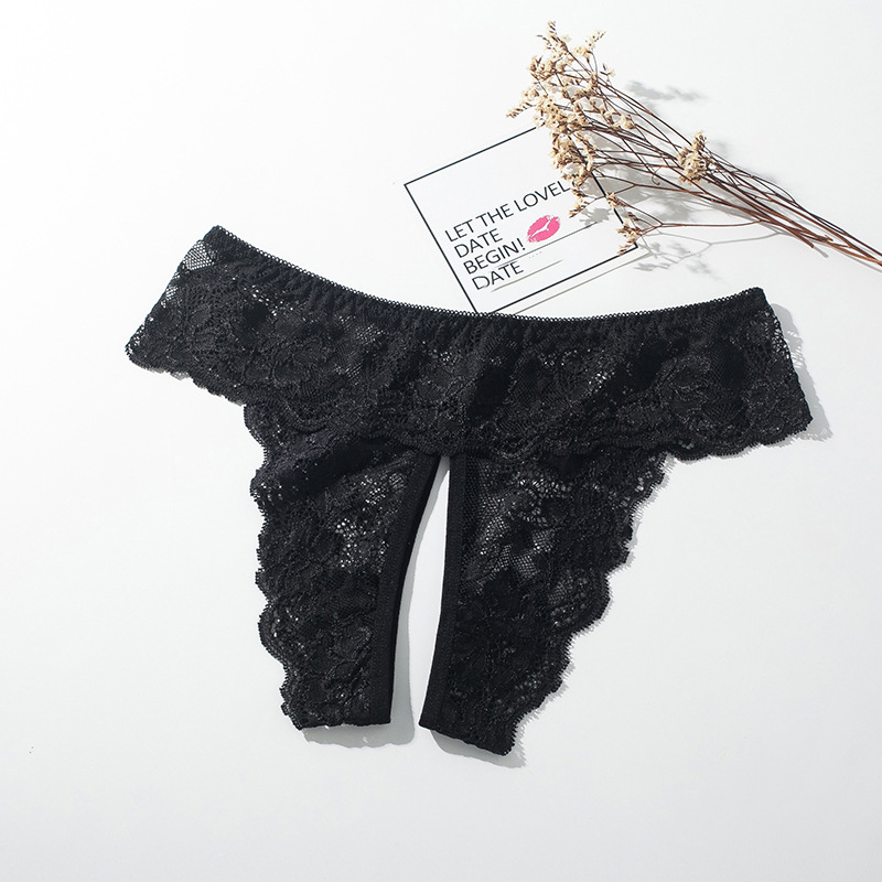Tempting open crotch lace sexy panties