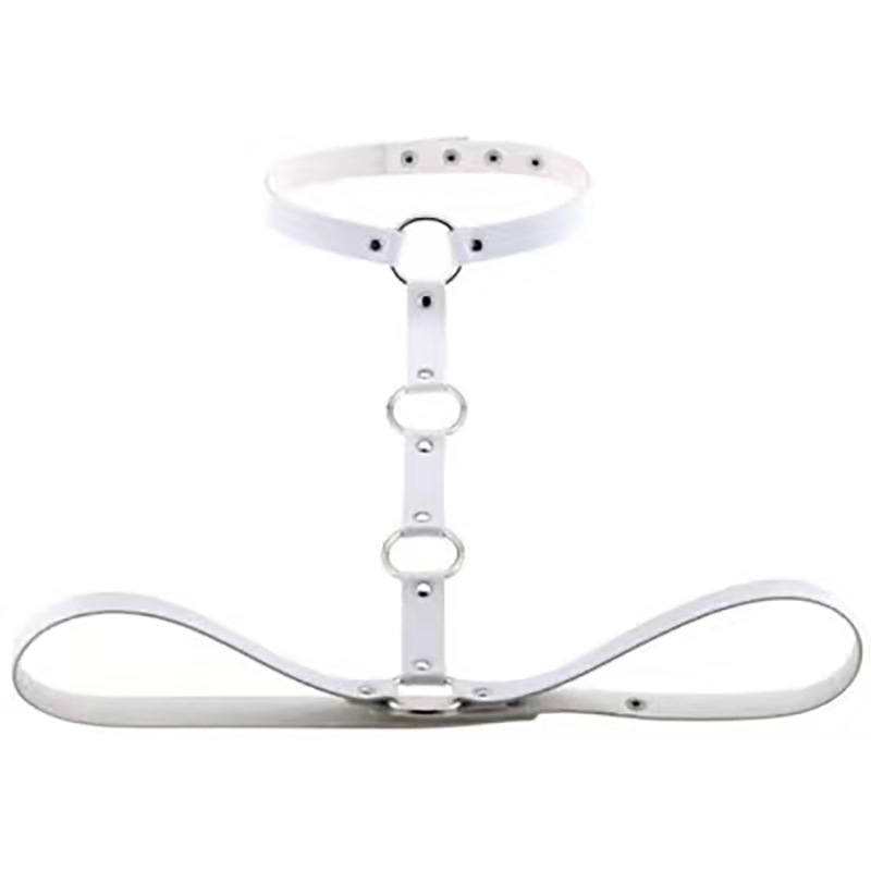 [Copy]Leather bondage belt collar leash